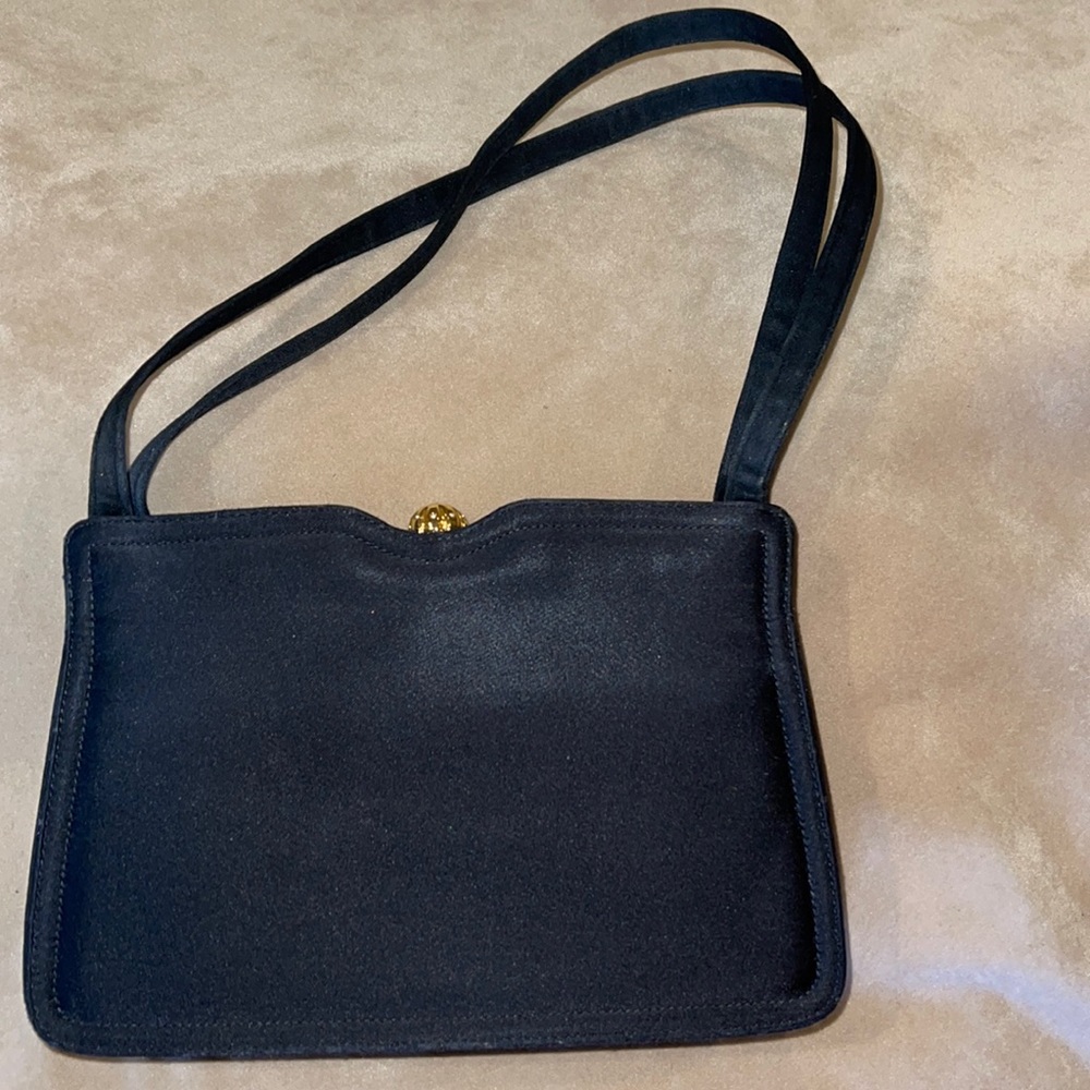 Morris Moskowitz black fabric purse/evening bag.